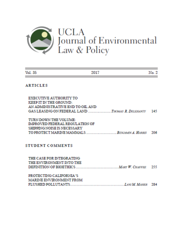 Cover of Journal of Environmental Law & Policy